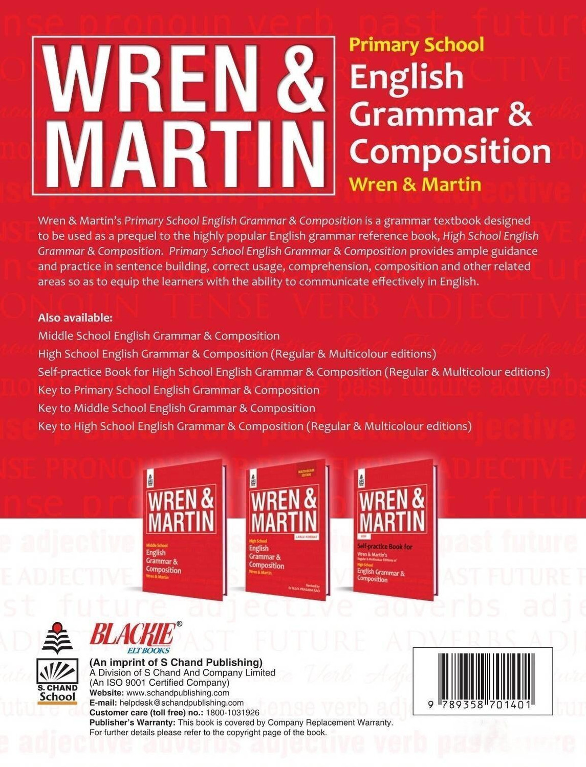 Image of S Chand Wren & Martin's Primary School English Grammar & Composition - (2026 - 2027) Edition | Beginner Grammar Rules & Writing Skills | Simple Explanations & Exercises | Early Learning Grammar Book for Primary Students - S Chand School Education
