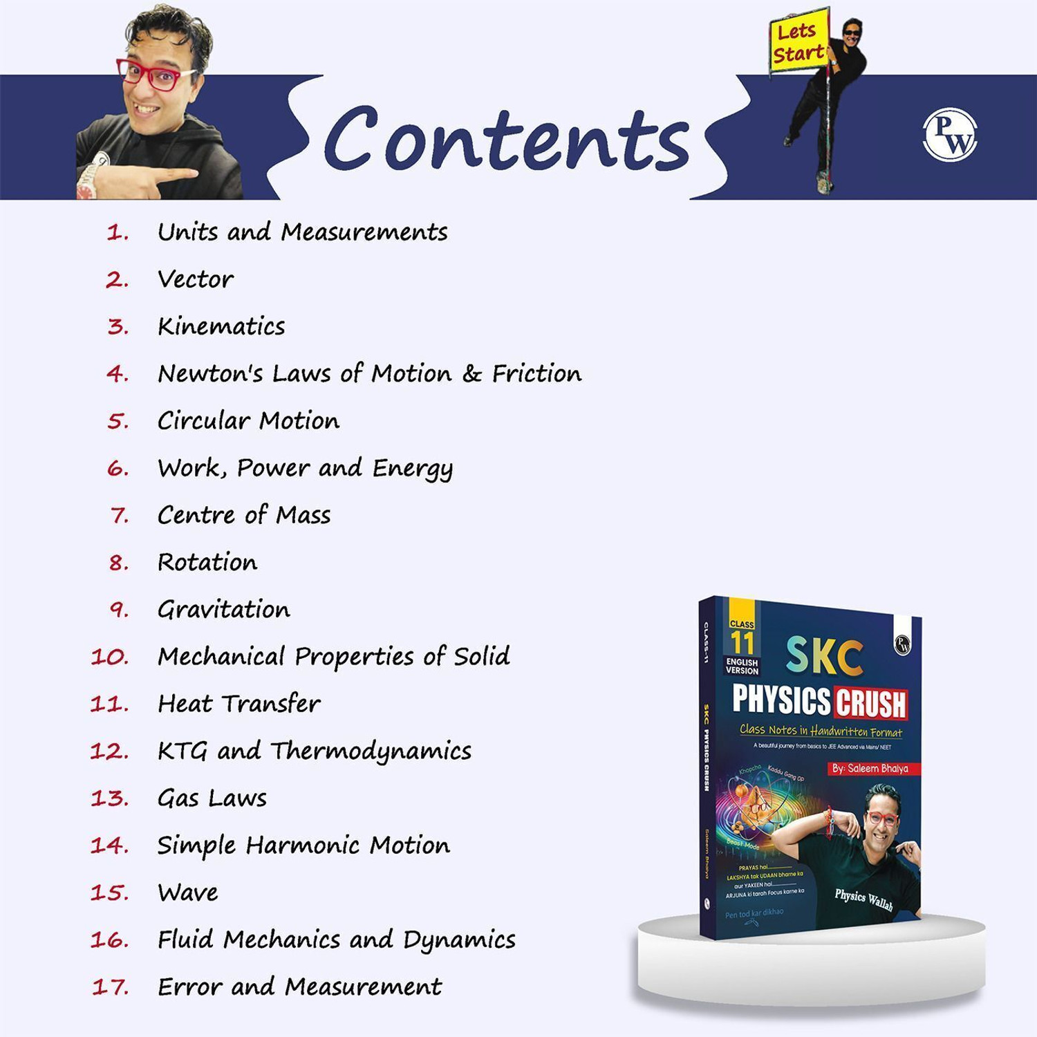 Image of PW SKC Physics Crush Class 11 (English) Handwritten Format Notes By Saleem Sir For JEE & NEET Exams