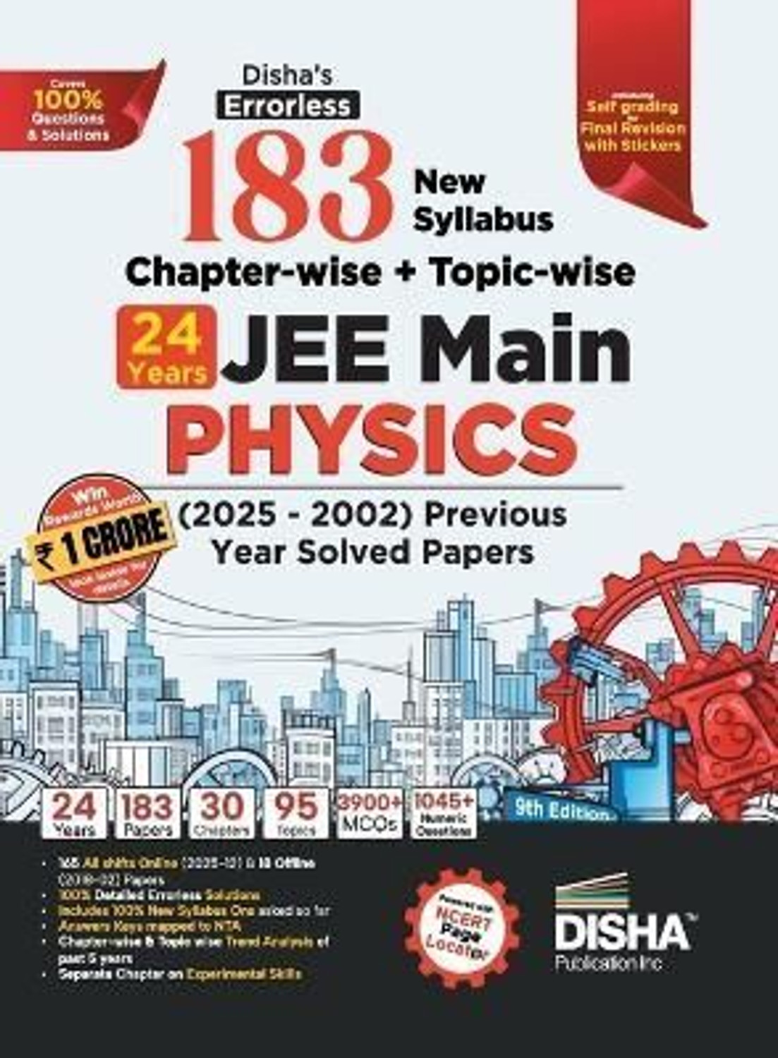 Image of ( OLD EDITION ) Disha's 183 New Syllabus Chapter-wise & Topic-wise JEE Main Physics (2025 - 2002) Previous Year Solved Papers 9th Edition | JEE Mains PYQ Book for 2026 | 100% Solutions