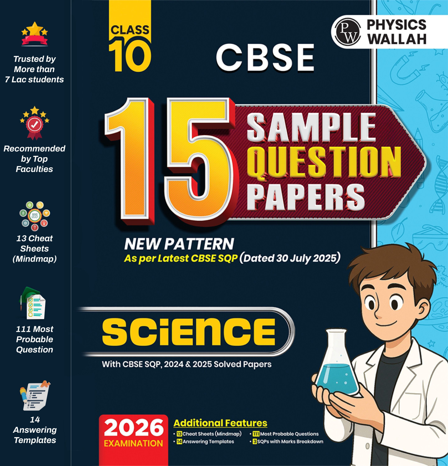 Image of PW CBSE Class 10 Science Sample Papers 2026 | 15 Papers + Mind Maps, 111 Most Probable Questions & Answering Templates