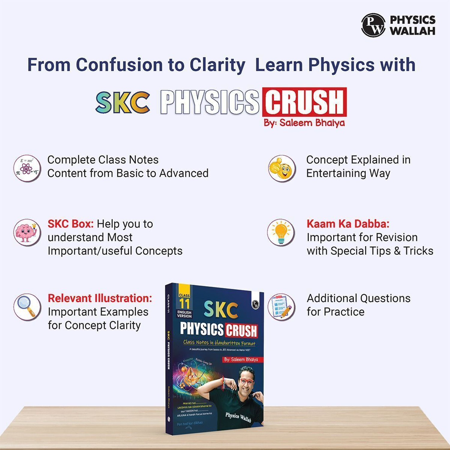 Image of PW SKC Physics Crush Class 11 (English) Handwritten Format Notes By Saleem Sir For JEE & NEET Exams