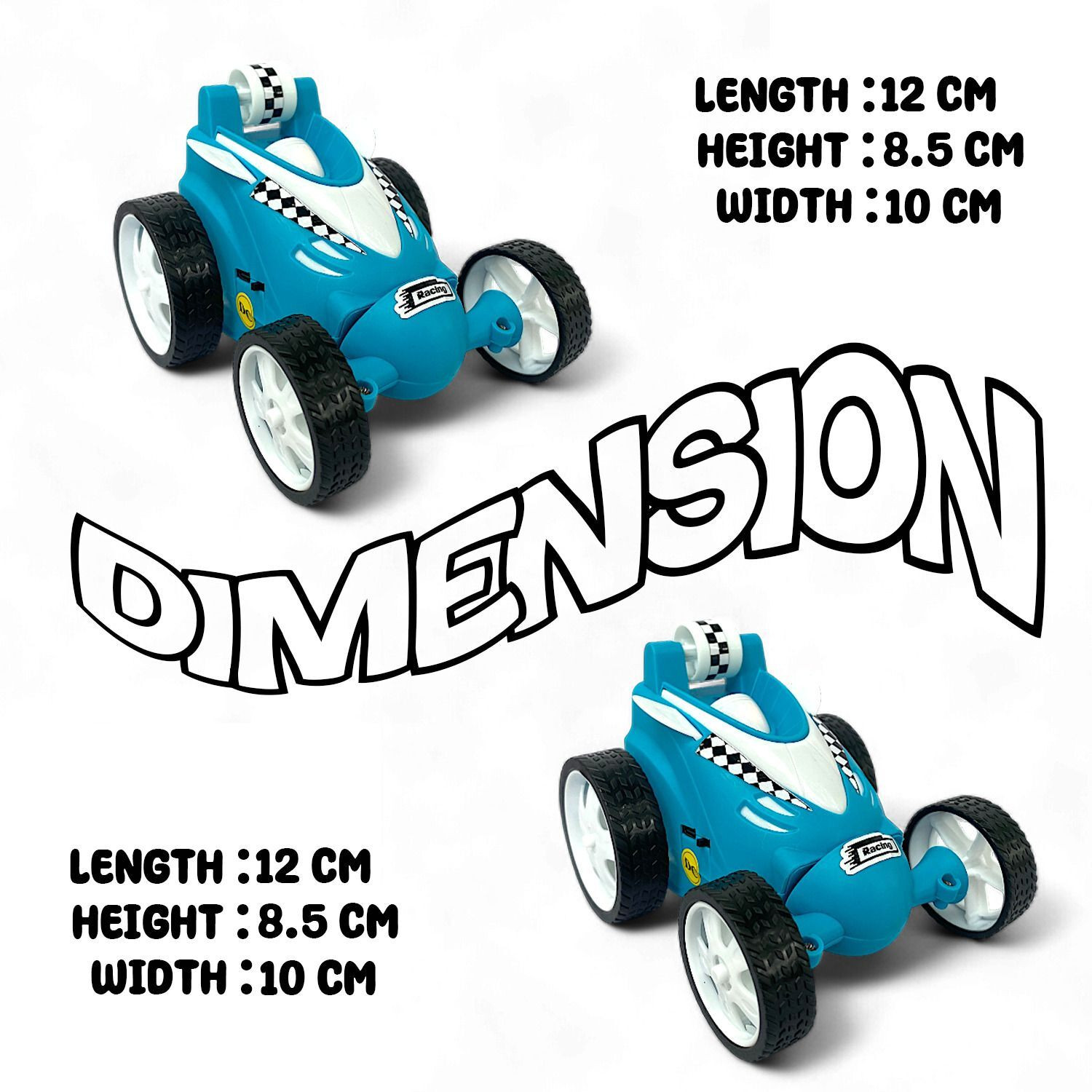 Image of Urban Kiddzone Pack of 2 Double-Sided RC Stunt Cars with Fast Moves & Easy Controls