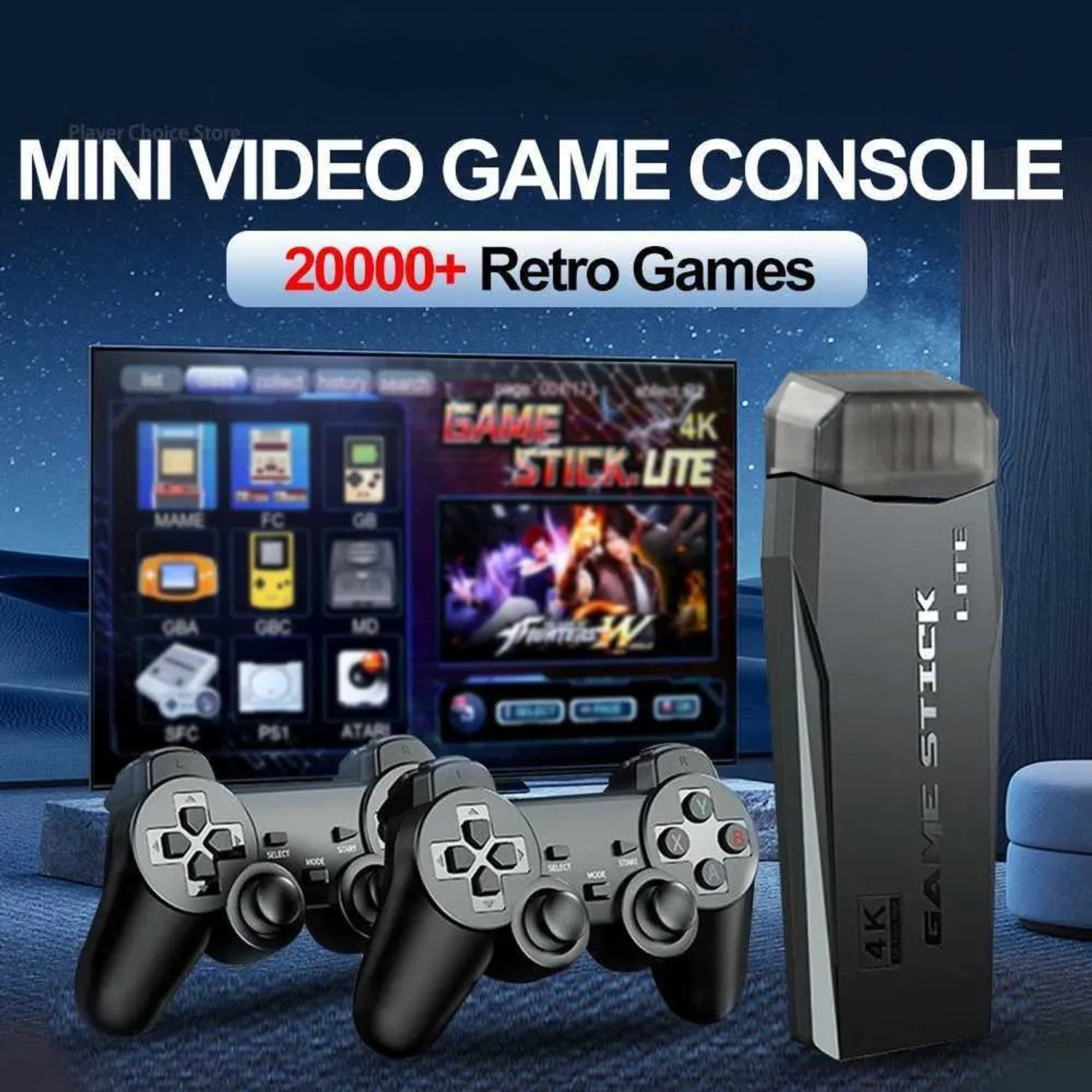 Image of roxfire M-8 Wireless video games for TV gaming Retro gaming console with Game Stick Wi-fi Gamepad