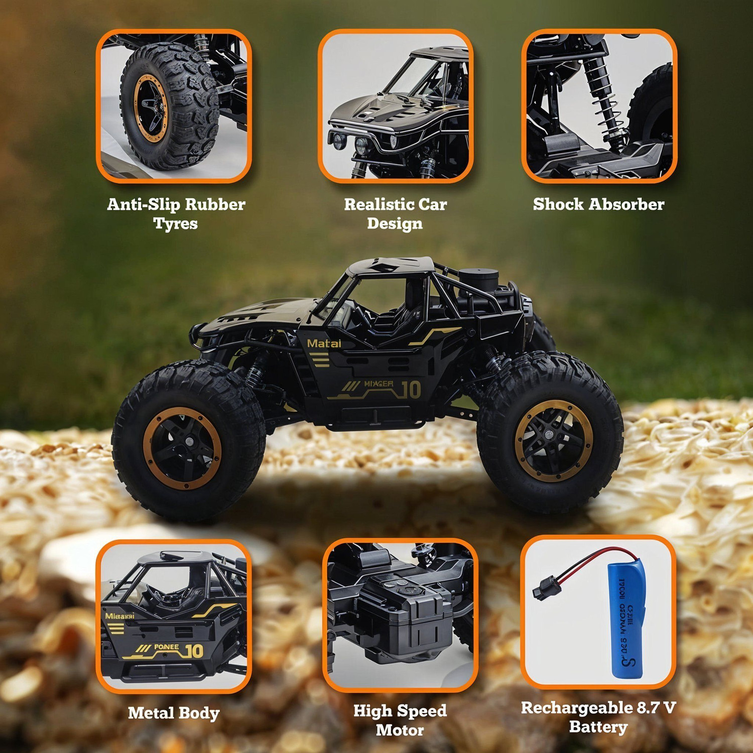 Image of Ninjatoy Remote Control Rock Crawler without smoke CW85
