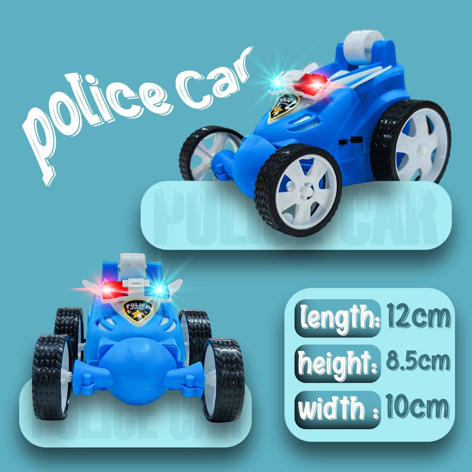 Urban Kiddzone 360° Rotating Police Car Toy - Image 3
