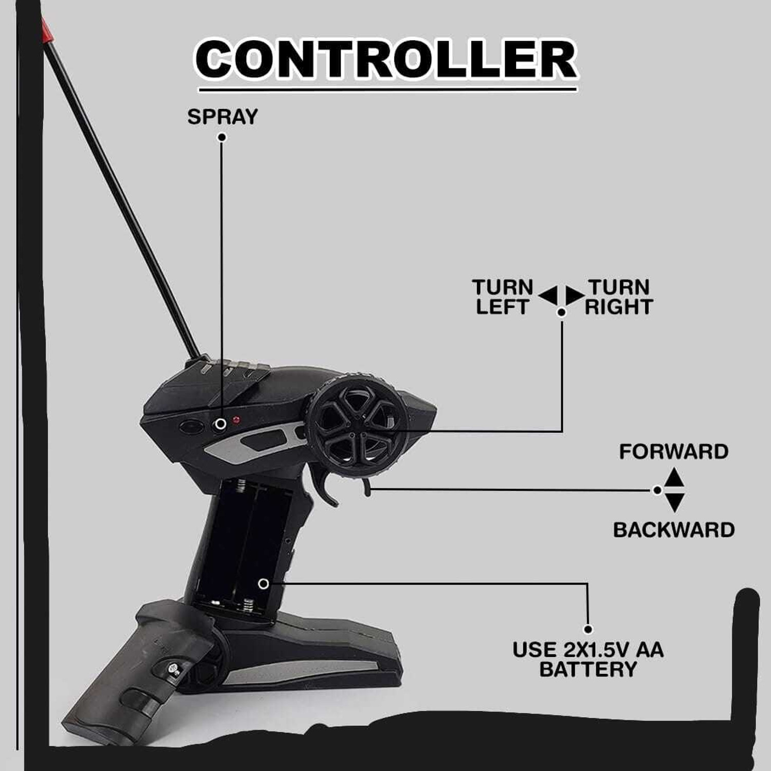 Image of Kmc kidoz Car Water Mist Spray Smoke Rock Crawler USB Rechargeable Remote Control