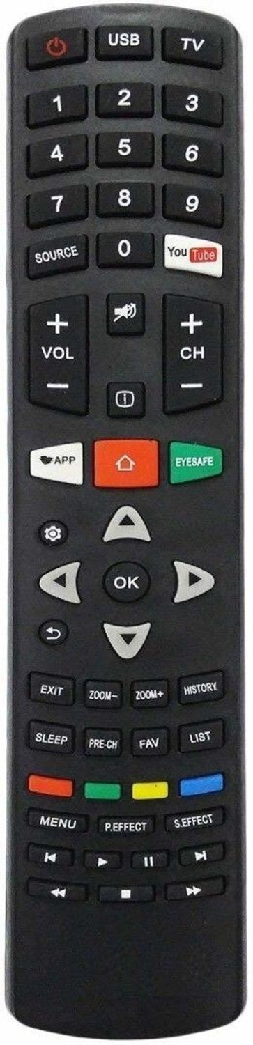 Image of PARADISEECOM IN-TEX 01307 with EYESAFE Function Remote Compatible with INTEX SMART ANDROID LED LCD TV Remote Controller