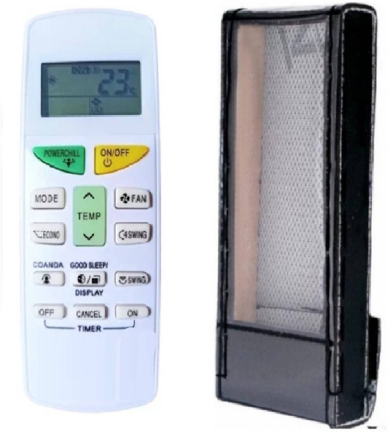 Paril (Remote+Cover)compatible for Daikin Universal Ac remote (only Powerchill button) With PU Leather Protective Cover( EXACTLY SAME REMOTE WILL ONLY WORK) Remote Controller