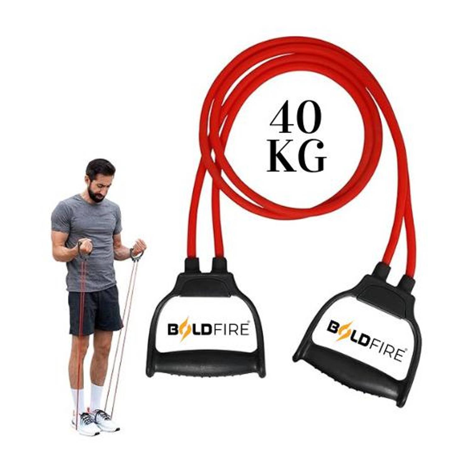 BoldFire Double Toning Tube PullRope Elastic Resistance Bands Fitness Rope Rubber Resistance Tube