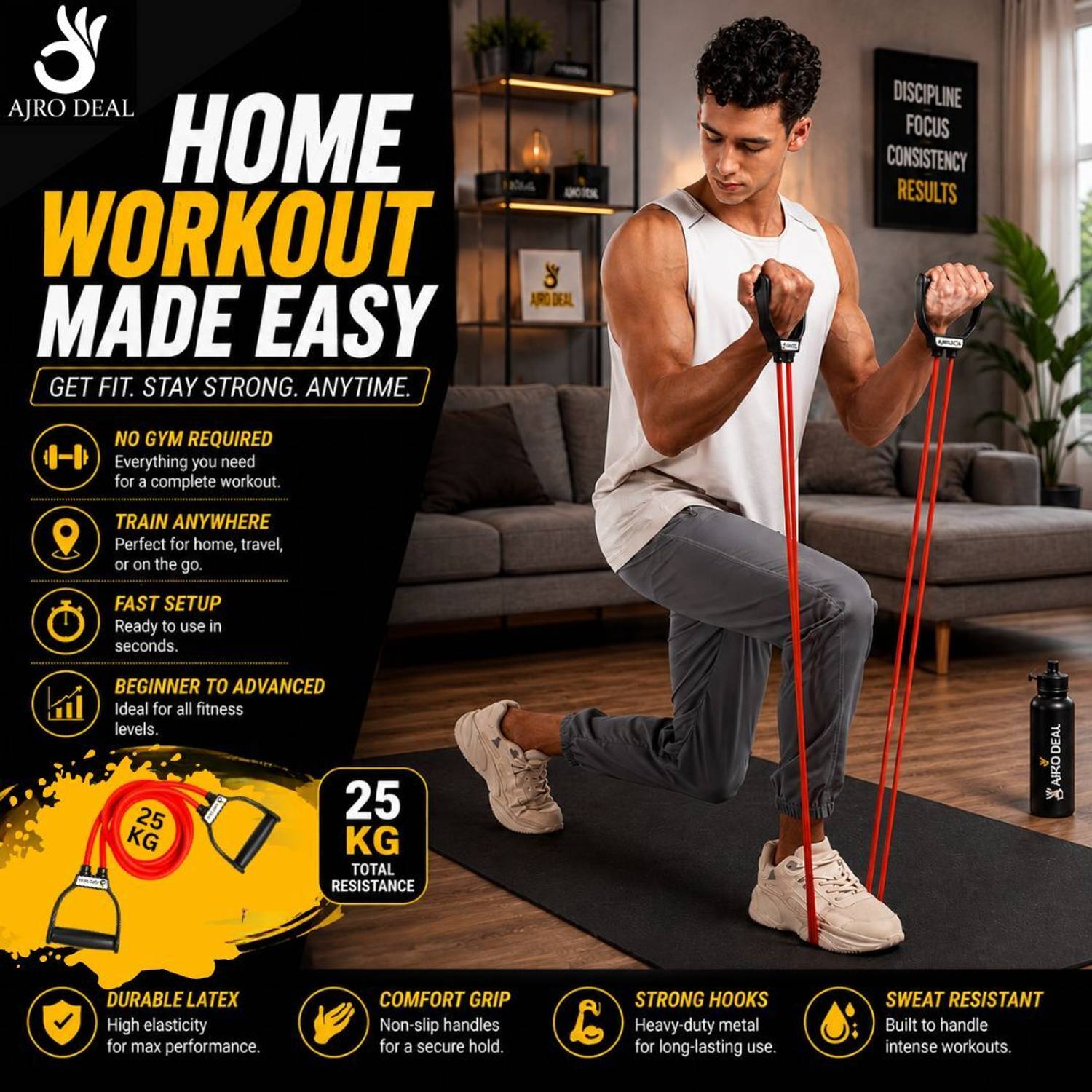 AJRO DEAL Toning Double Resistance Tube - Image 3