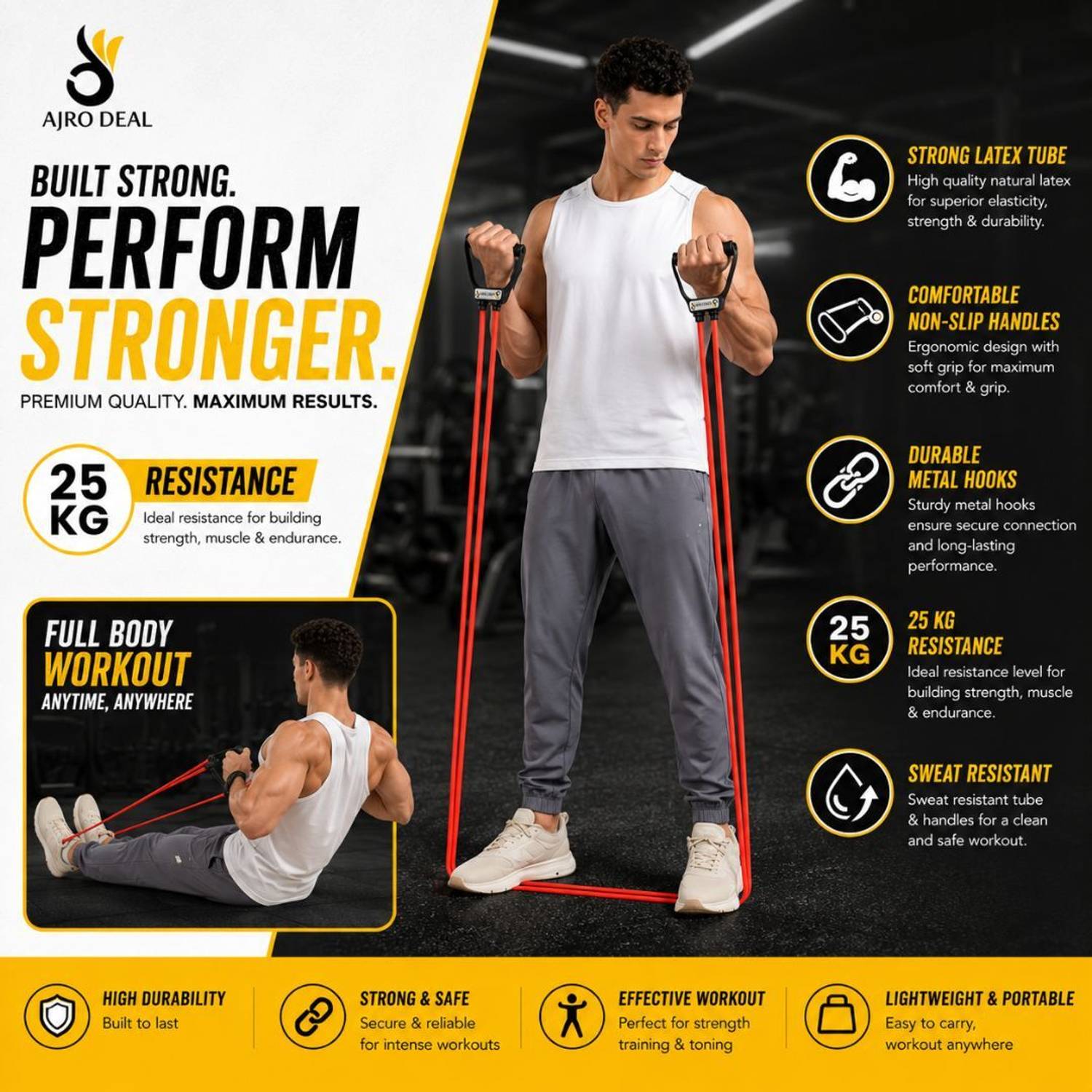 AJRO DEAL Toning Double Resistance Tube - Image 2