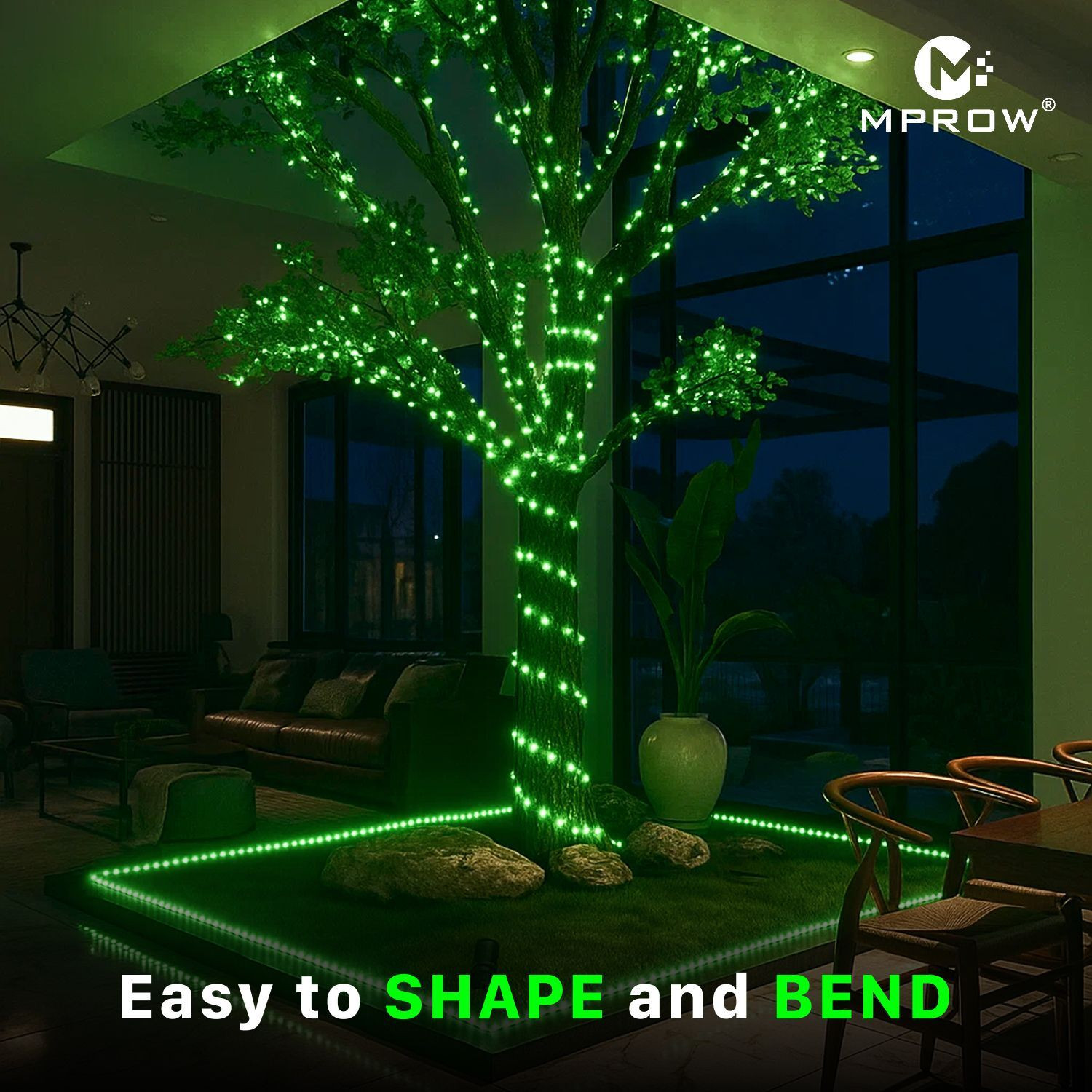 Image of MPROW 34 LEDs 10 m Green Steady String Rice Lights