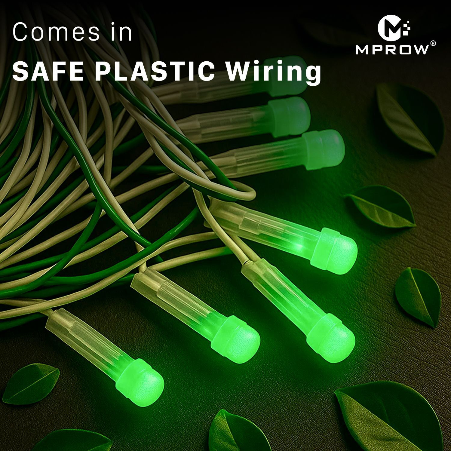 Image of MPROW 34 LEDs 10 m Green Steady String Rice Lights