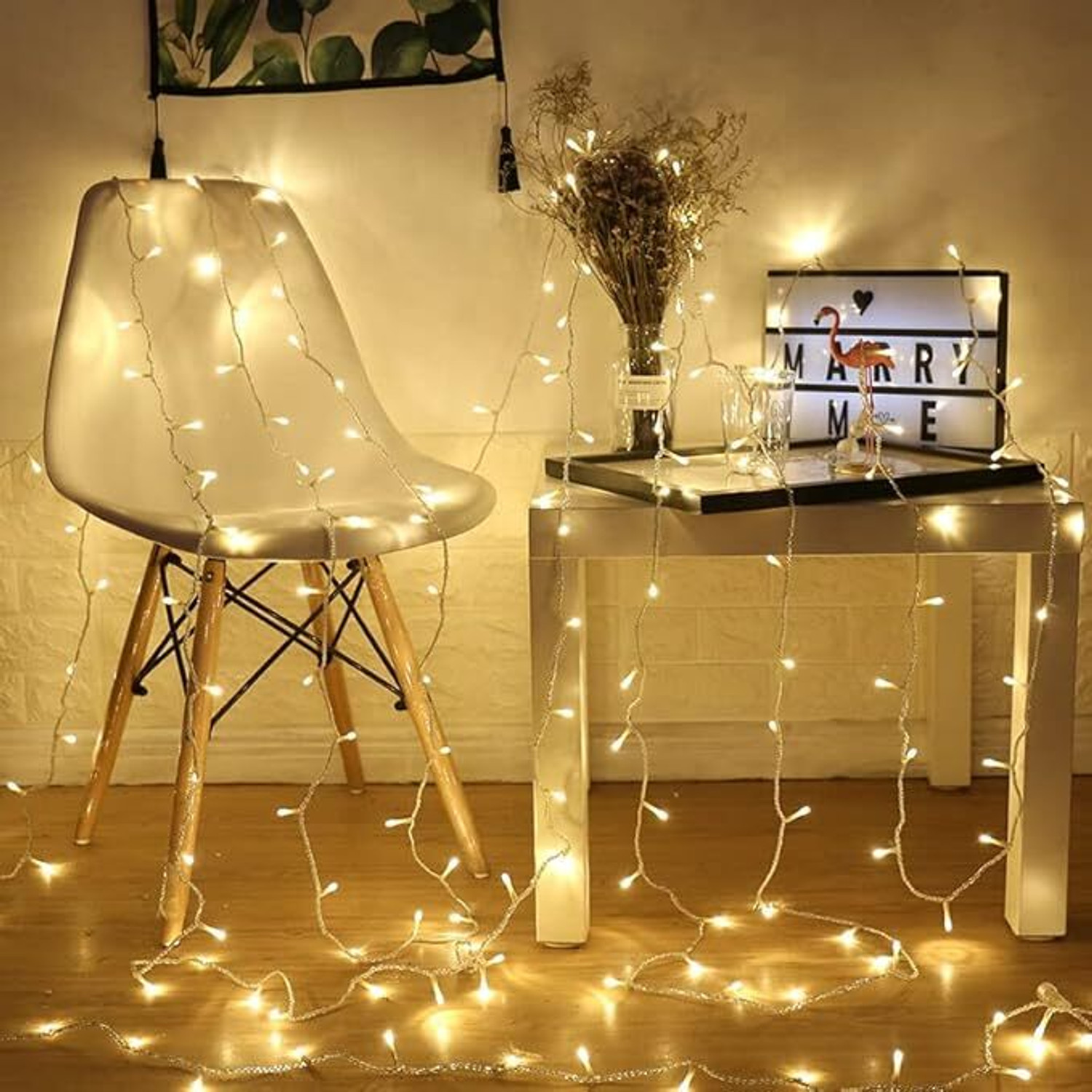 Image of Perikam 56 LEDs 16 m Yellow Steady String Rice Lights