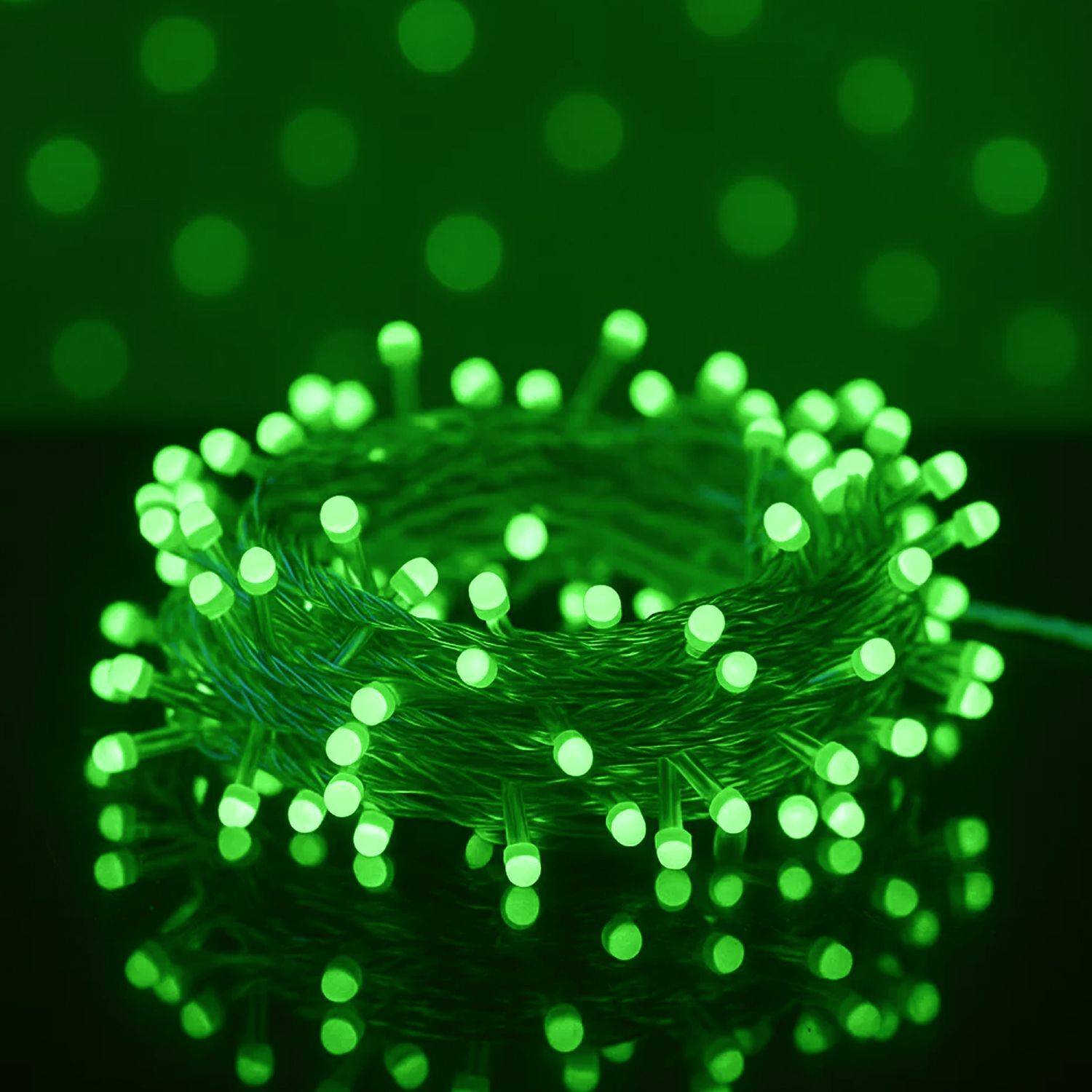 MPROW 34 LEDs 10 m Green Steady String Rice Lights (Pack of 5)