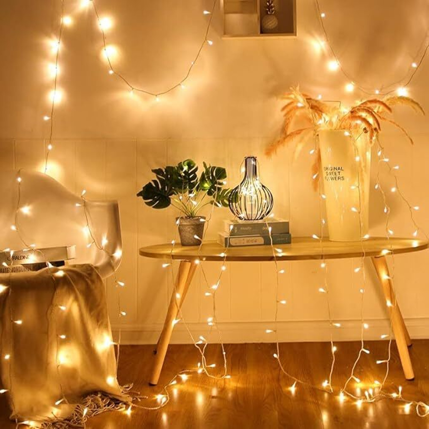 Image of Perikam 56 LEDs 16 m Yellow Steady String Rice Lights