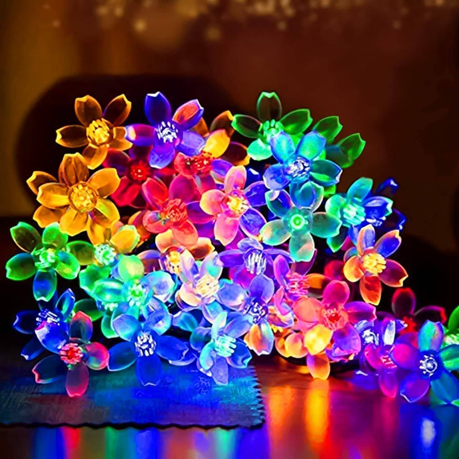 QUACE 14 LEDs 3 m Multicolor Steady Flower Rice Lights (Pack of 1