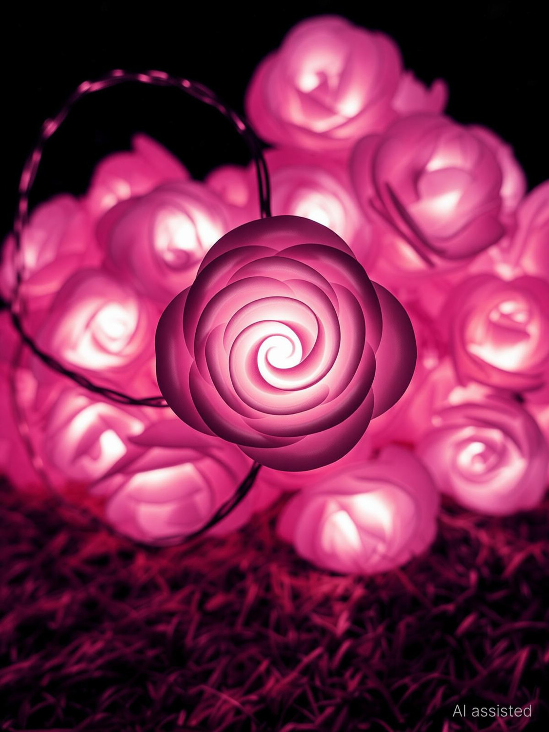 Image of NISCO 20 LEDs 4 m Pink Steady Flower Rice Lights