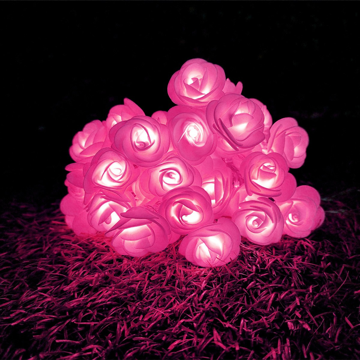 Image of NISCO 20 LEDs 4 m Pink Steady Flower Rice Lights