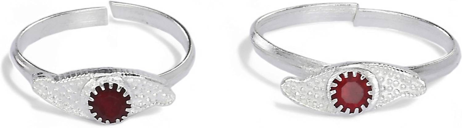 AanyaCentric Brass Silver Plated Toe Ring