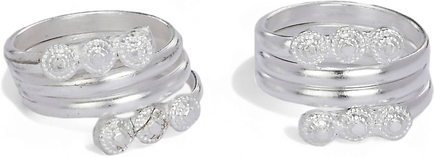 AanyaCentric Brass Silver Plated Toe Ring