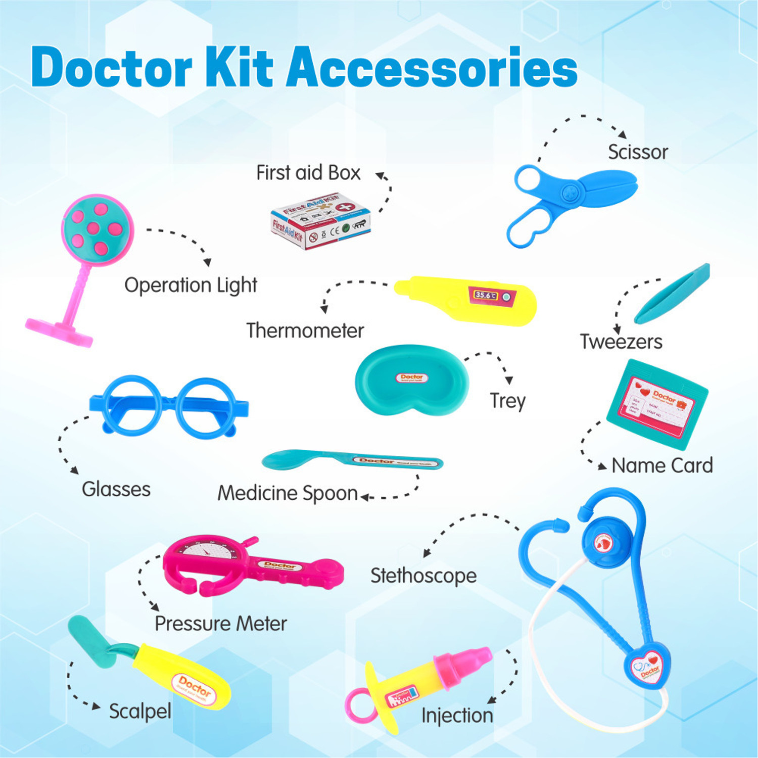 Image of 333MART Doctor Playset For Kids Boy & girl age 3 year+ Blue