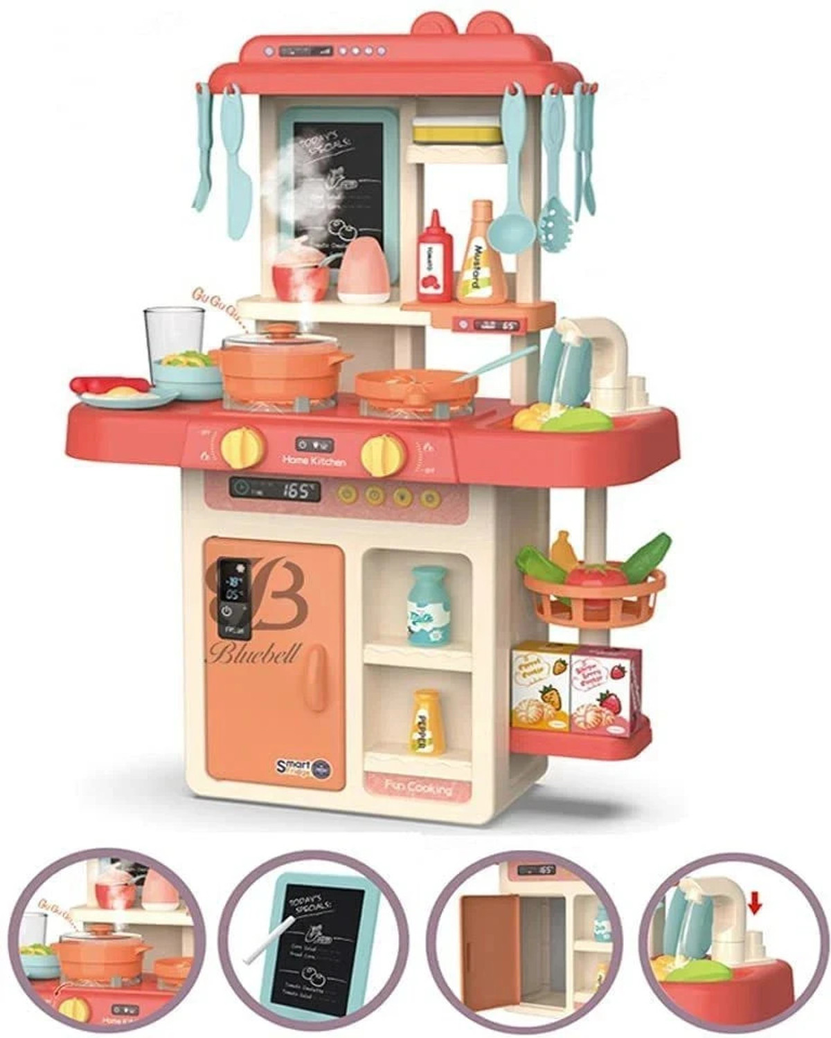 Image of NAMANSHUTEX Modern Kitchen Set Toys with 42 Pcs Lights & Sounds