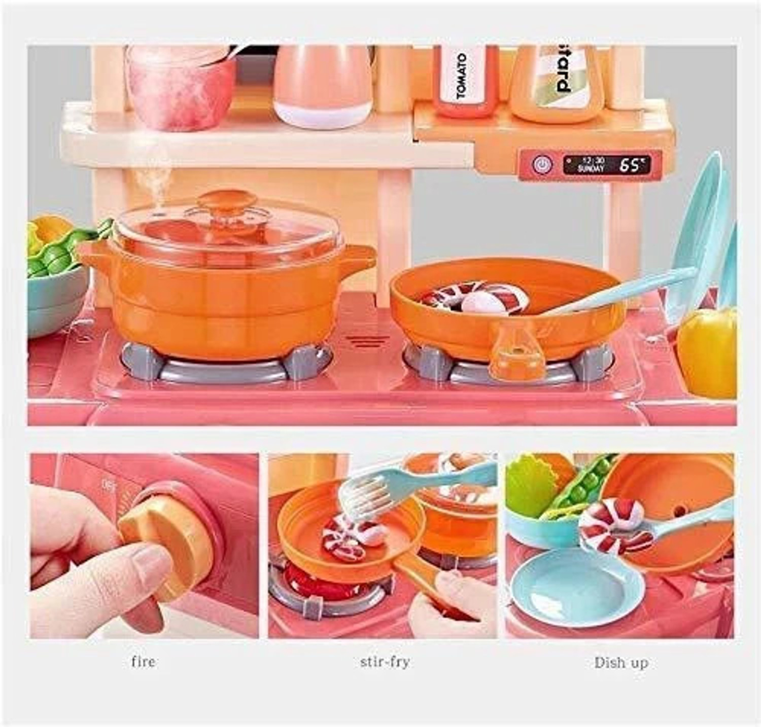 Image of NAMANSHUTEX Modern Kitchen Set Toys with 42 Pcs Lights & Sounds