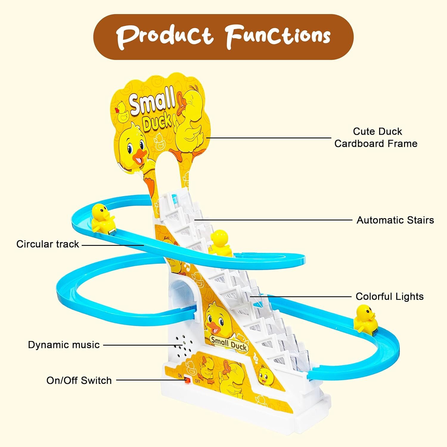 Image of SHREE TOYS Duck Track Set Toys For Kids With Light and Music Baby Toys for Kids Boys Girls (Yellow, Blue)
