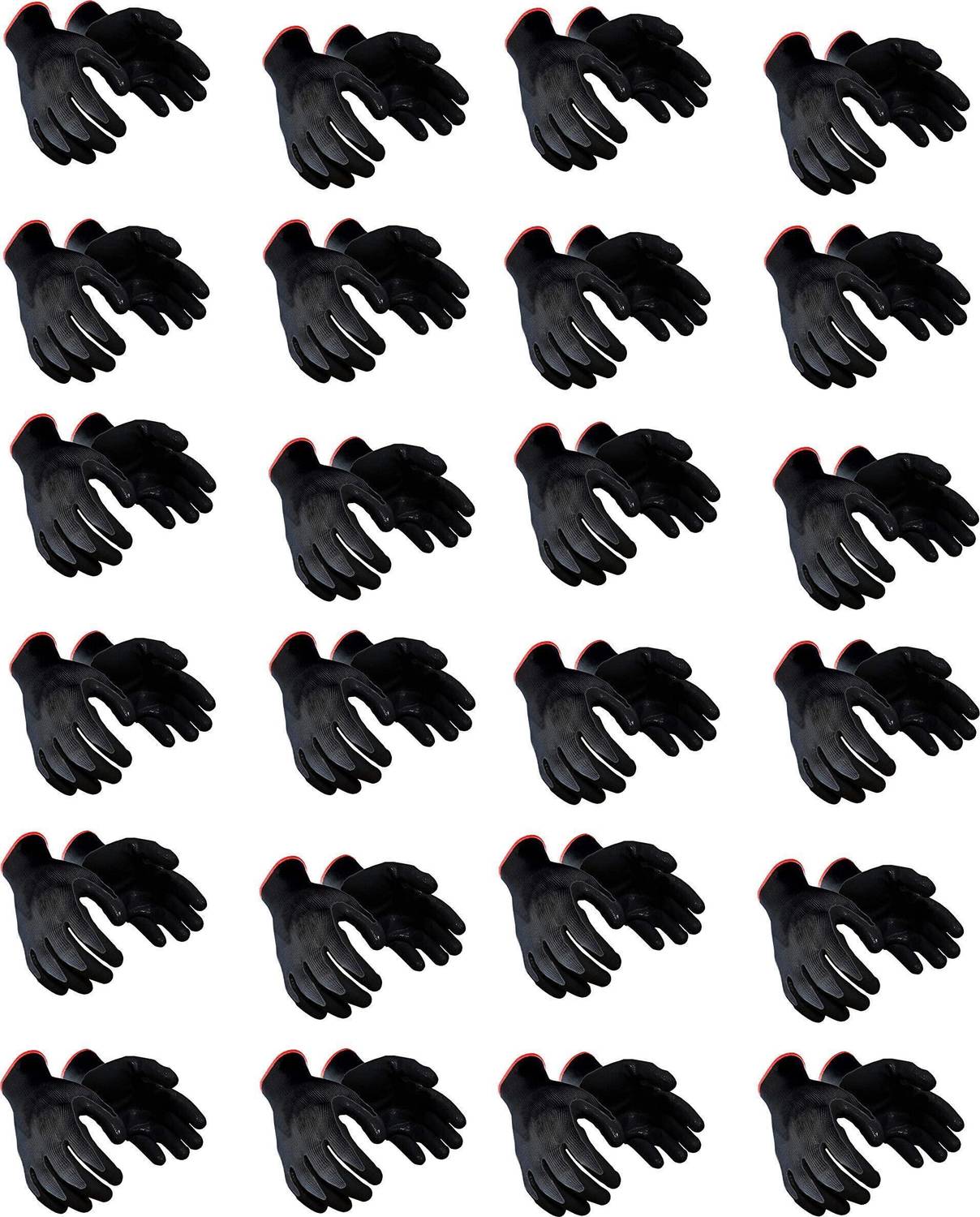 7SHIELD 24 PAIR Cut Resistant Hand Safety Gloves Cut-Proof Protection with Rubber Grade Nylon Safety Gloves