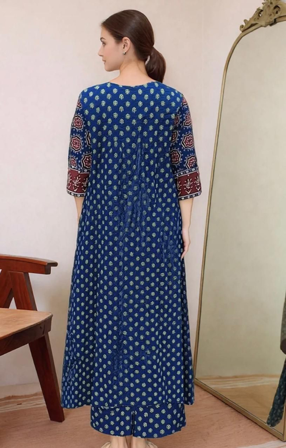 Image of Apparelia Printed Anarkali Kurta, Bottom & Dupatta Set