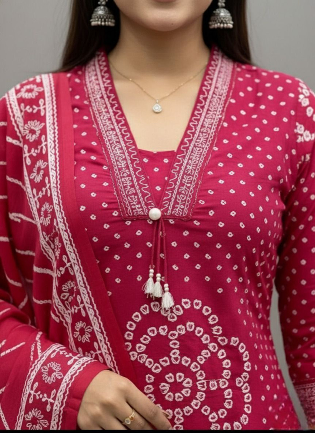 Image of Attire Aura Printed Kurta, Salwar & Dupatta Set