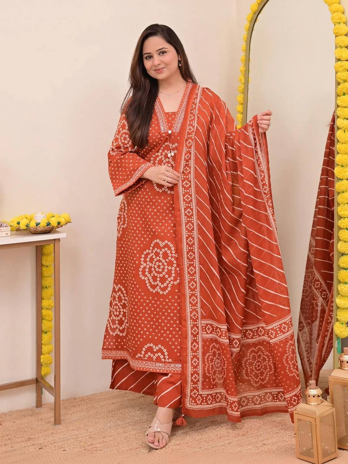 BNA BNAYA Printed Kurta, Trouser/Pant & Dupatta Set