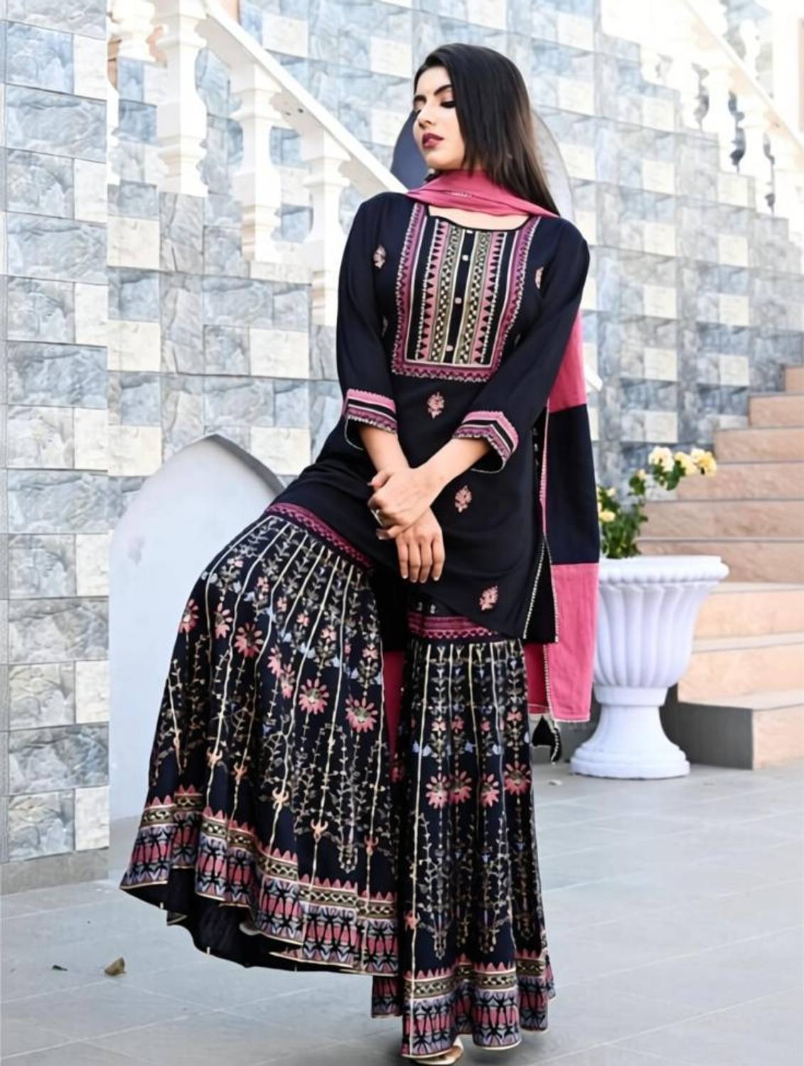 badodiya's Women Kurta Sharara Dupatta Set