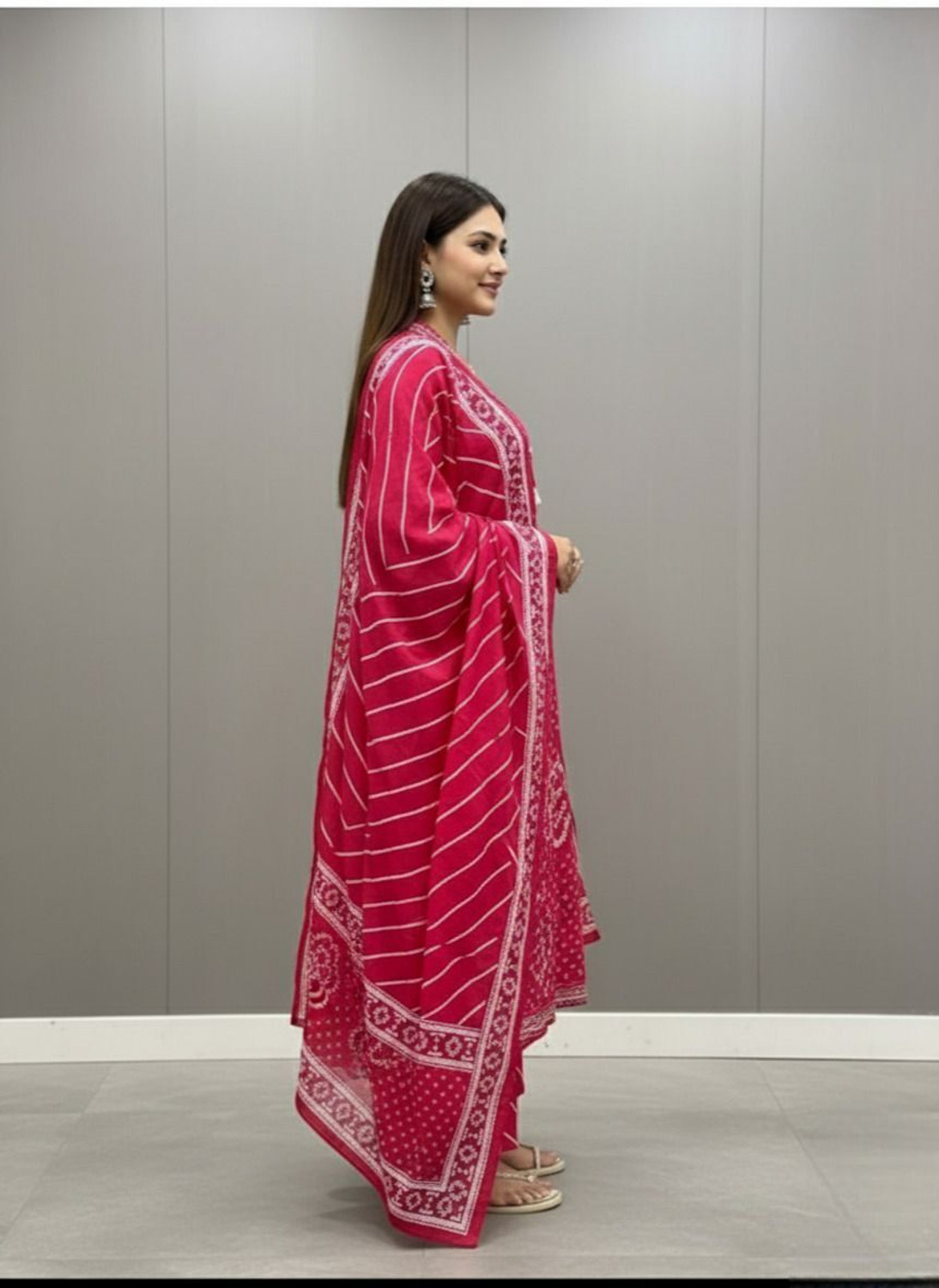 Image of Attire Aura Printed Kurta, Salwar & Dupatta Set