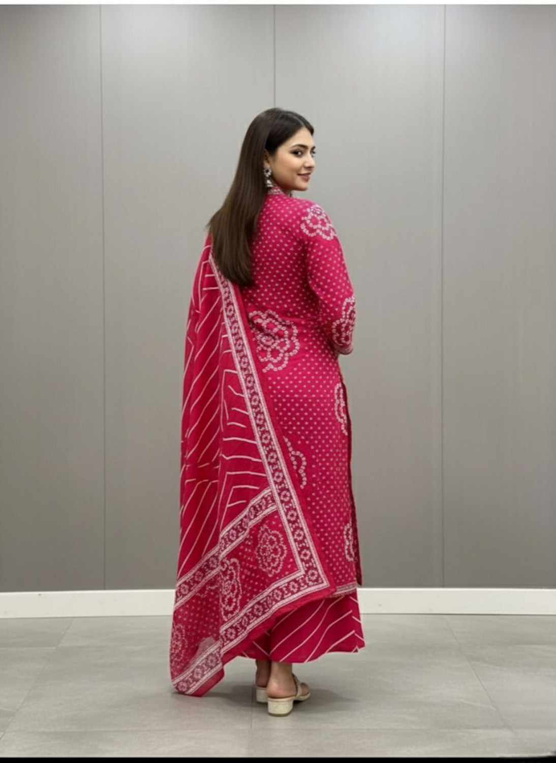 Image of Attire Aura Printed Kurta, Salwar & Dupatta Set