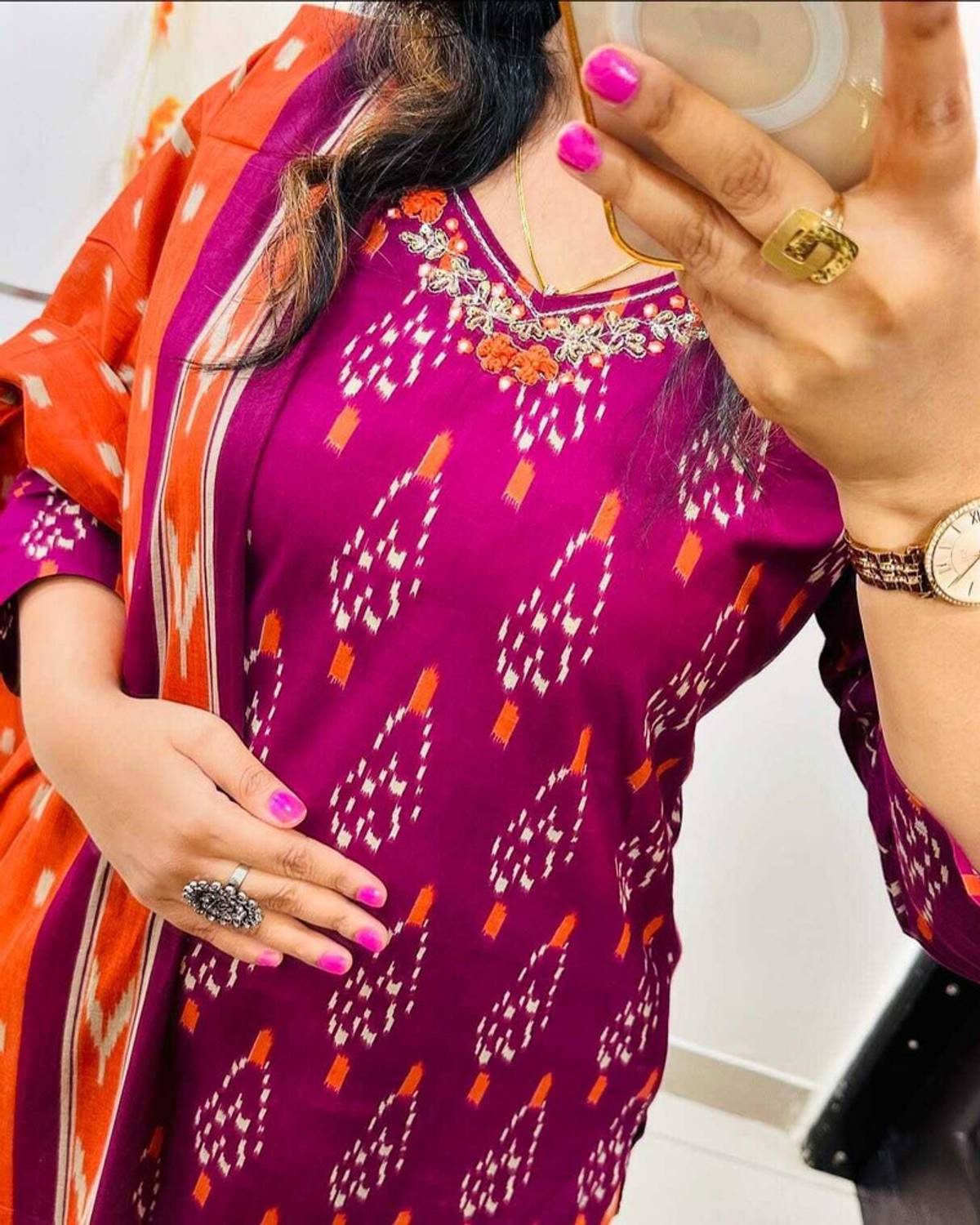 badodiya's Embroidered Kurta, Palazzo & Dupatta Set