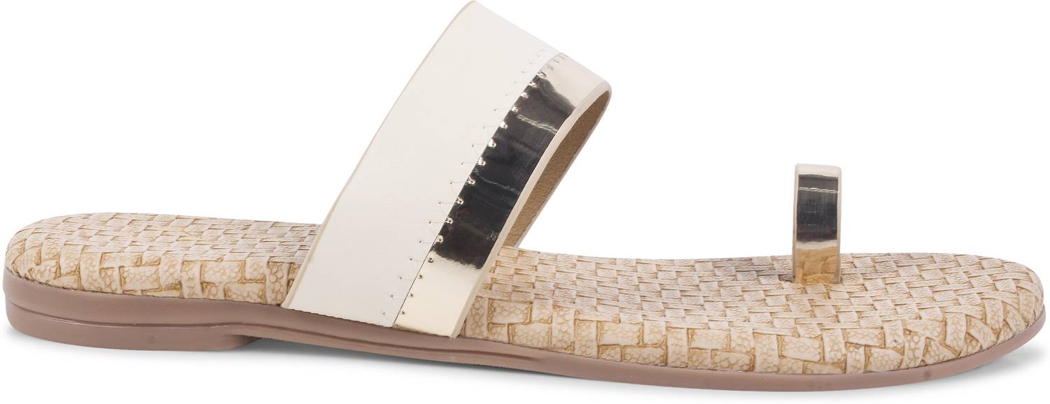 Padchin Women Flats Sandal (Off White , 5)