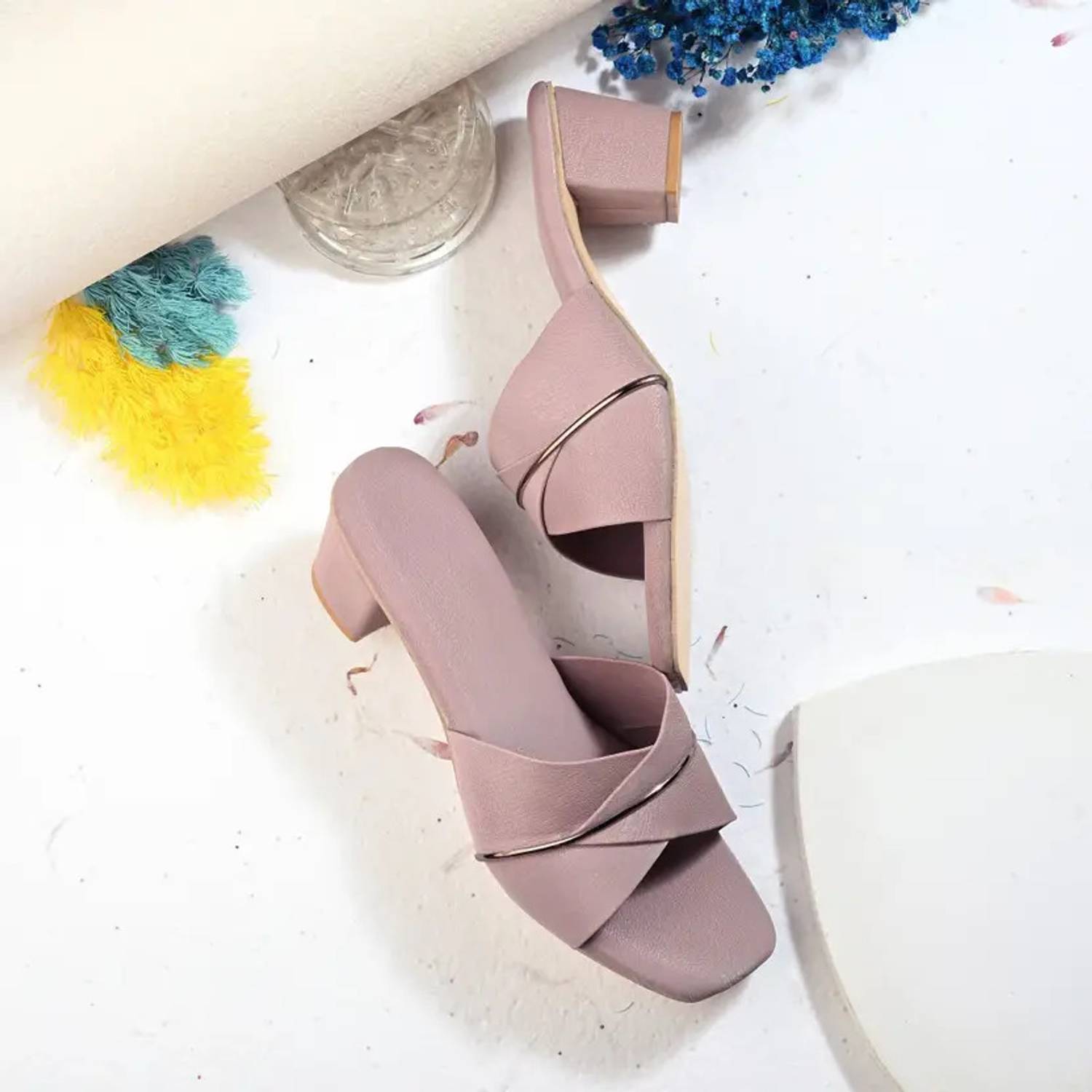 FAISHSTAR Women Purple Heels - Image 1