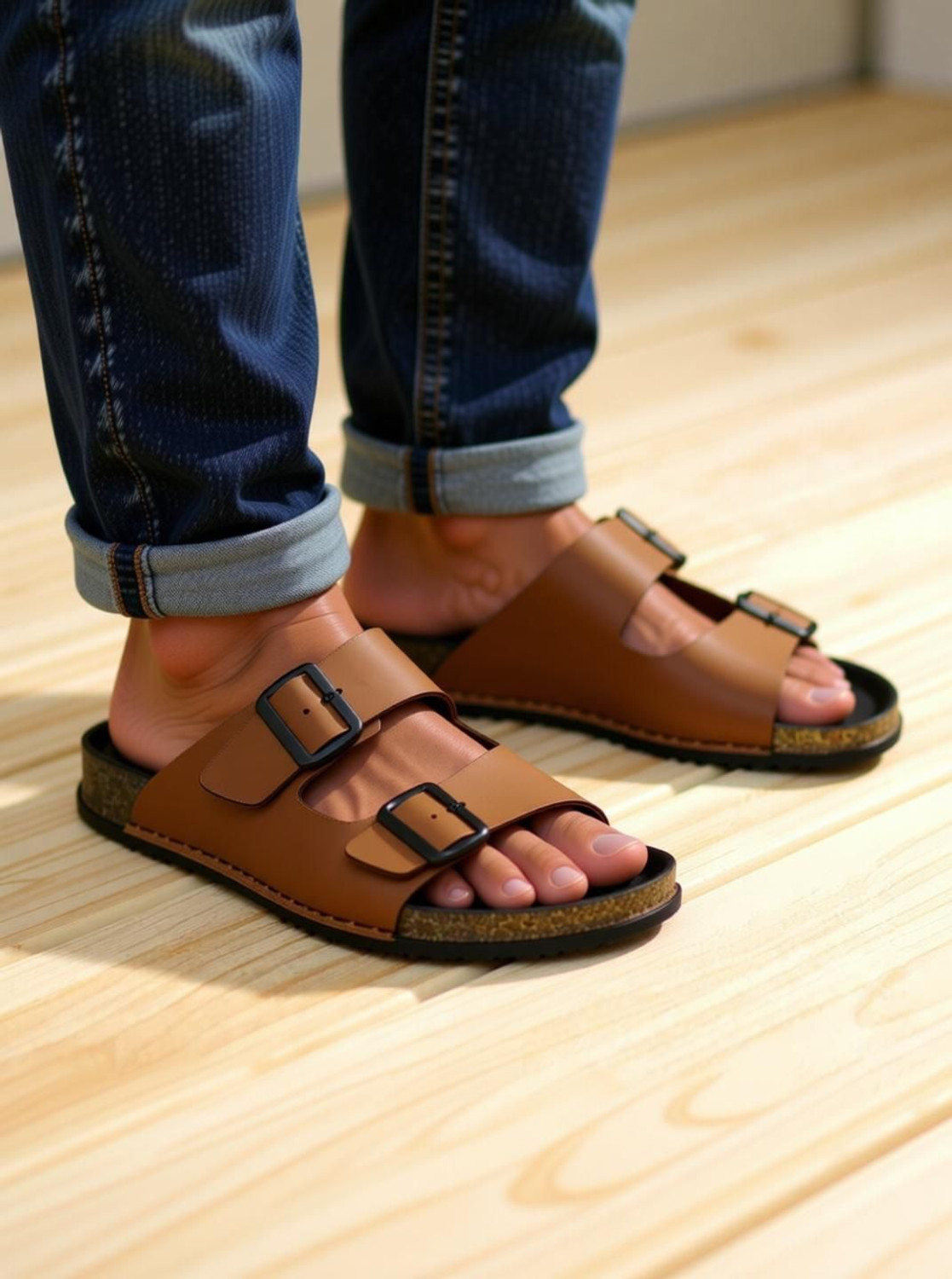 Image of Nextstyle Men Tan Sandals