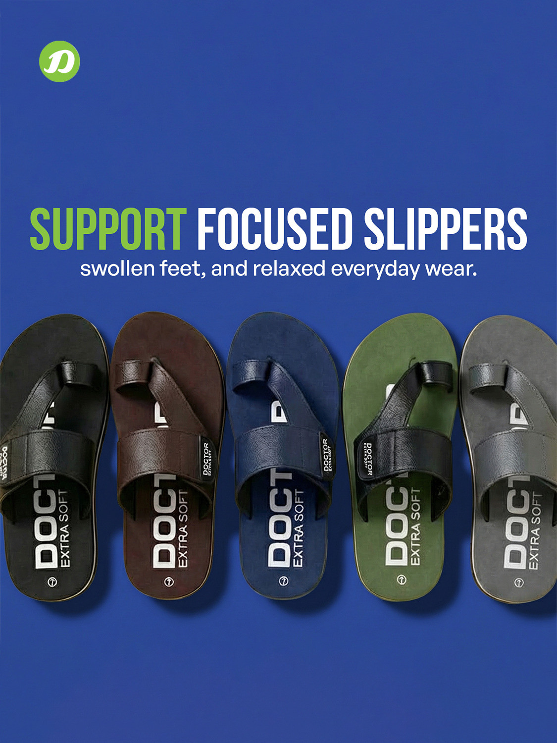 Image of DOCTOR EXTRA SOFT Men Men's One Toe Slippers Ortho Care Orthopaedic Diabetic Dr Stylish House Flip-Flop and Thump Ring Slip on for Gents and Boys OR D-26 Slippers