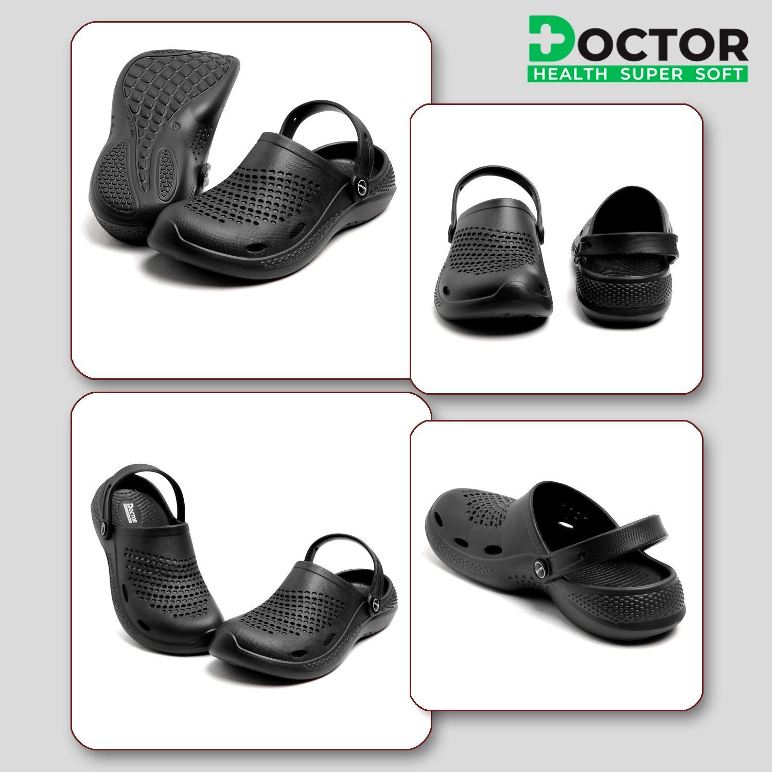 Image of Doctor Health Super Soft Orthopedic Clogs for Men | Soft Cushion, Anti Skid, Lightweight, Comfort Fit Men Clogs