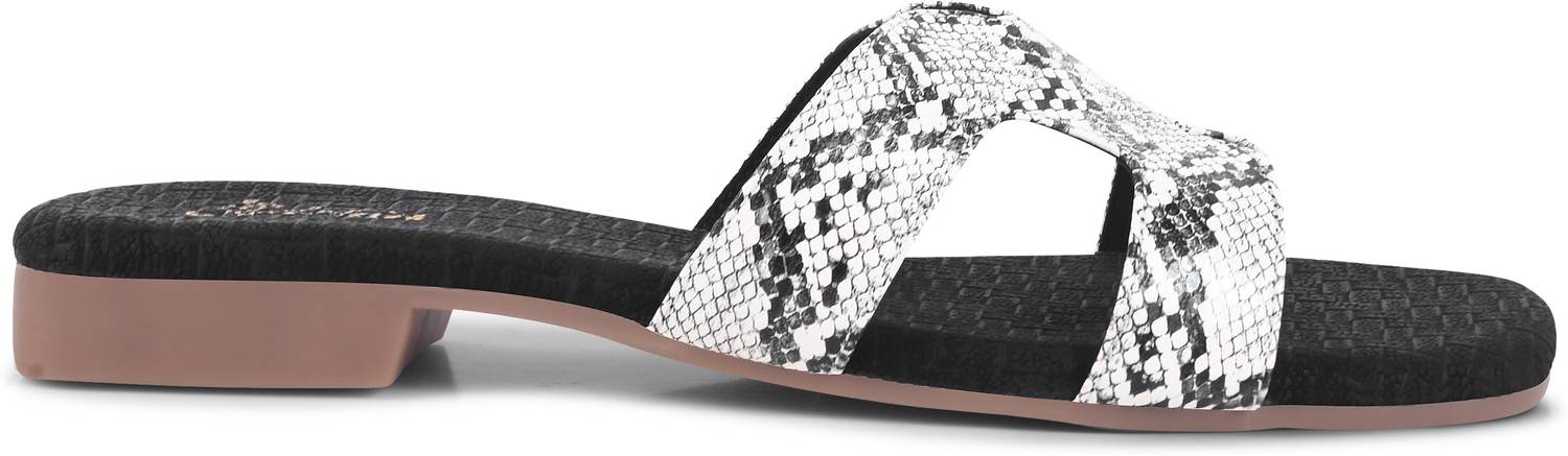 Padchin Women Flats Sandal (Black , 6)
