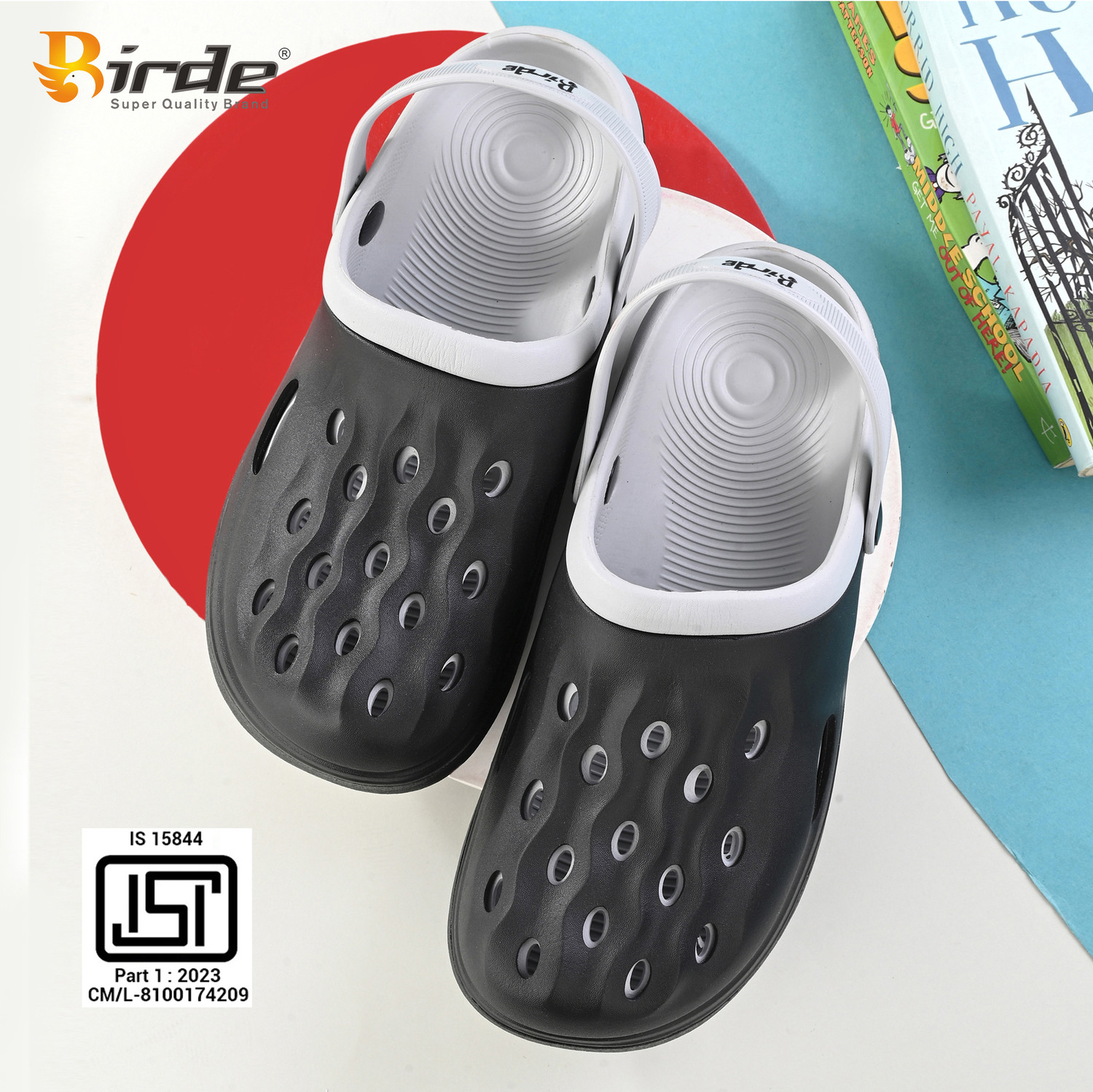 Image of Birde Men Black, Grey Clogs