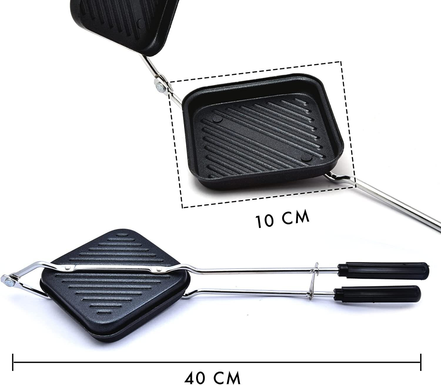 Image of SWAURSAHA by SWAURSAHA Grill Sandwich Toaster with Spatula & Brush| Double-Coated Sandwich Maker Grill, Toast