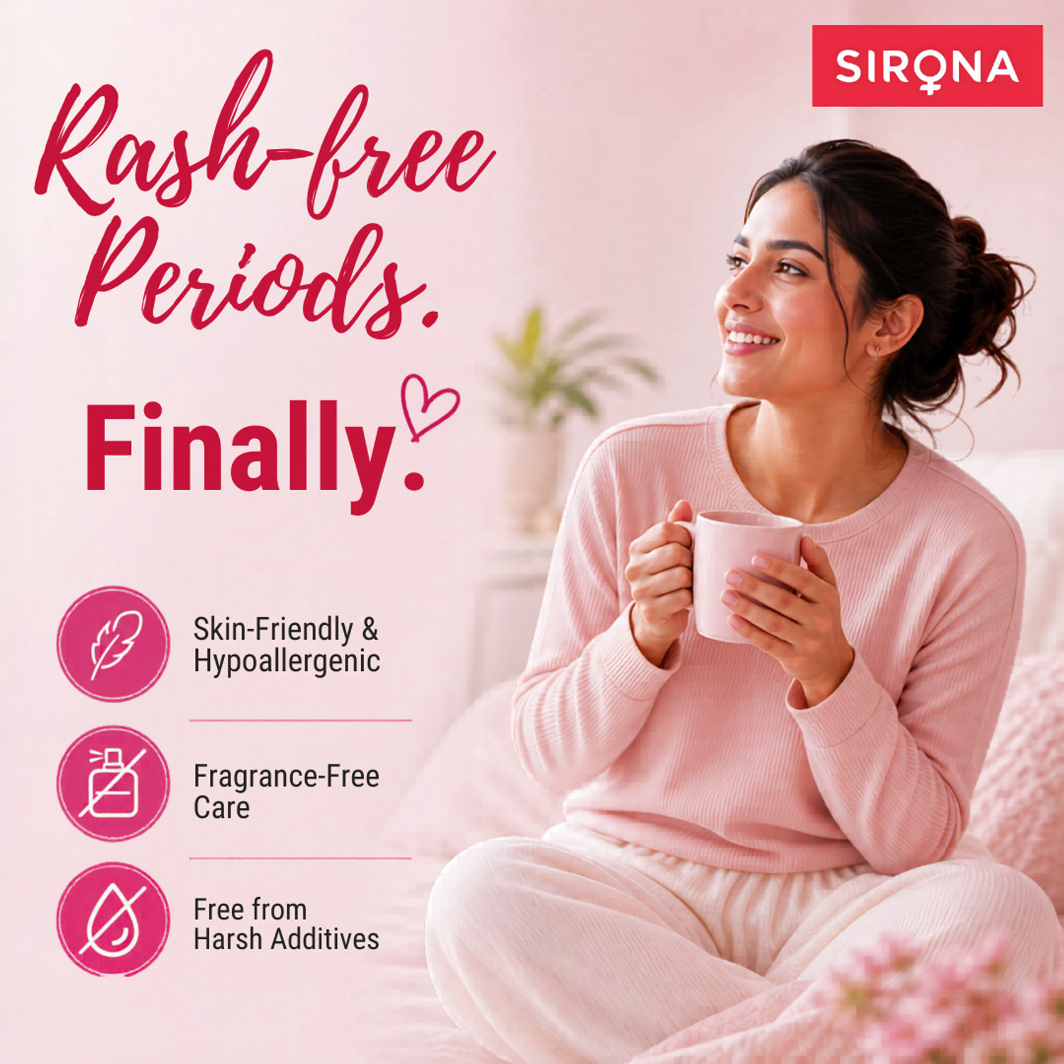 Image of SIRONA Rash-Free Cottony Soft | For Heavy Flow & Leak Protection | Super Saver Pack-XL Sanitary Pad