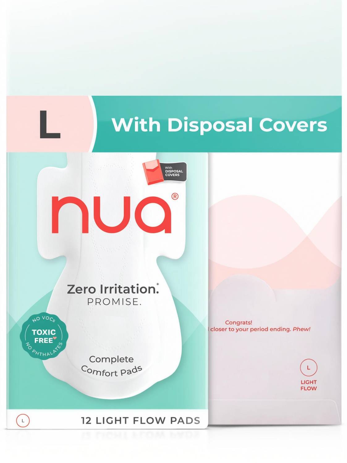 Nua Complete Comfort 12 L With Disposal Covers| Zero Irritation Promise Sanitary Pad