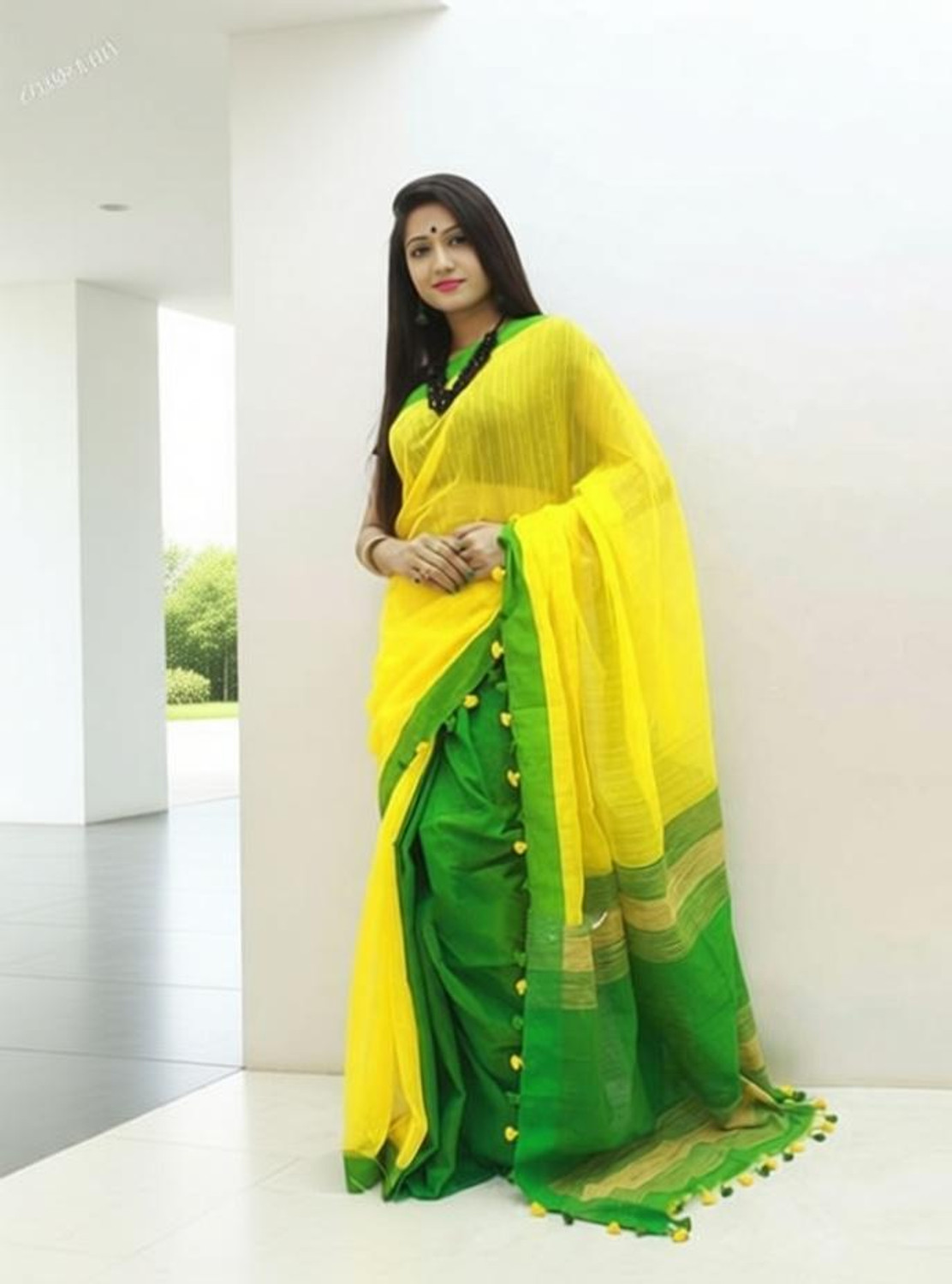 Image of chhanda handloom sarees Bollywood Cotton Silk Saree with Unstitched Blouse