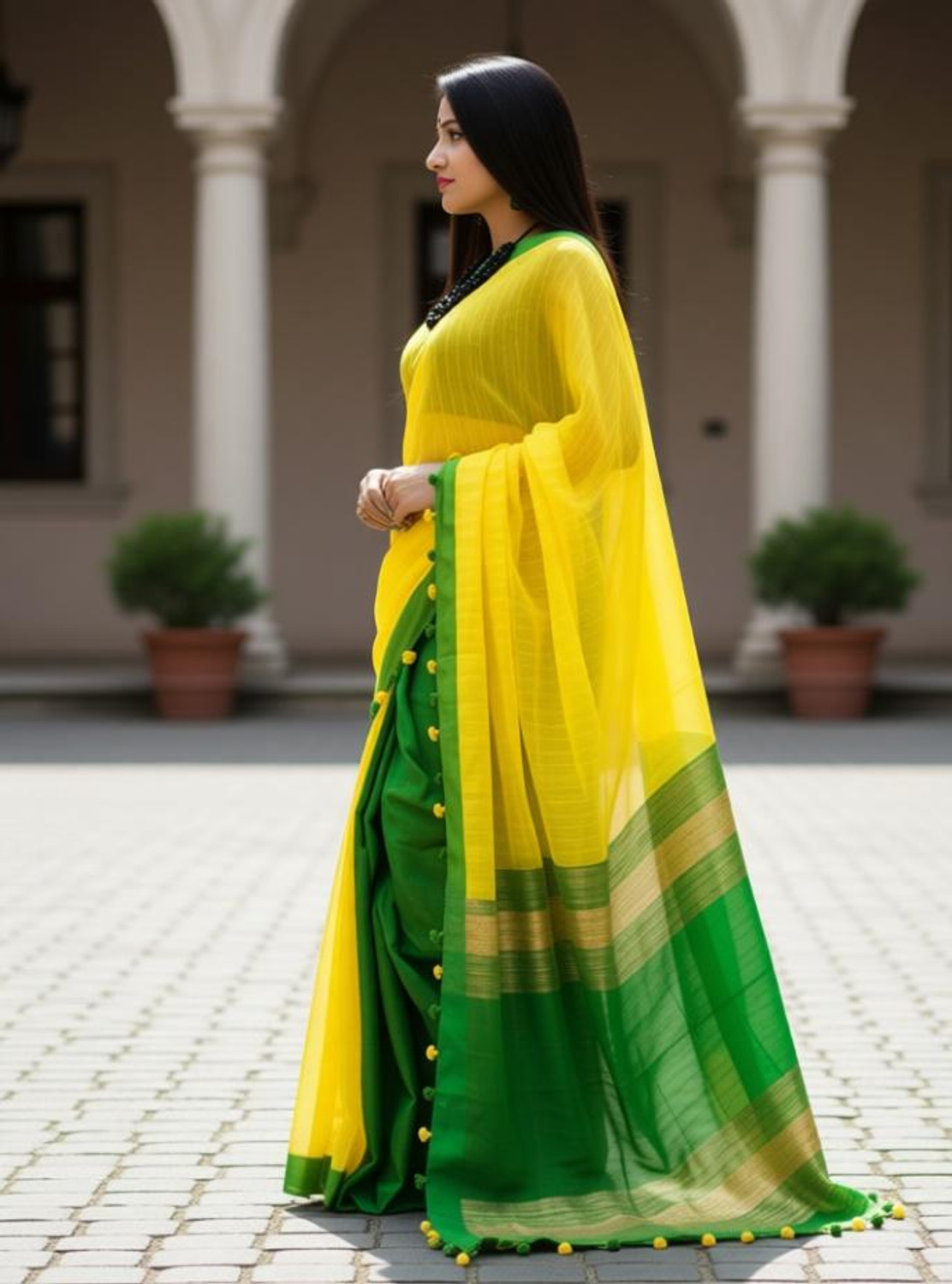Image of chhanda handloom sarees Bollywood Cotton Silk Saree with Unstitched Blouse