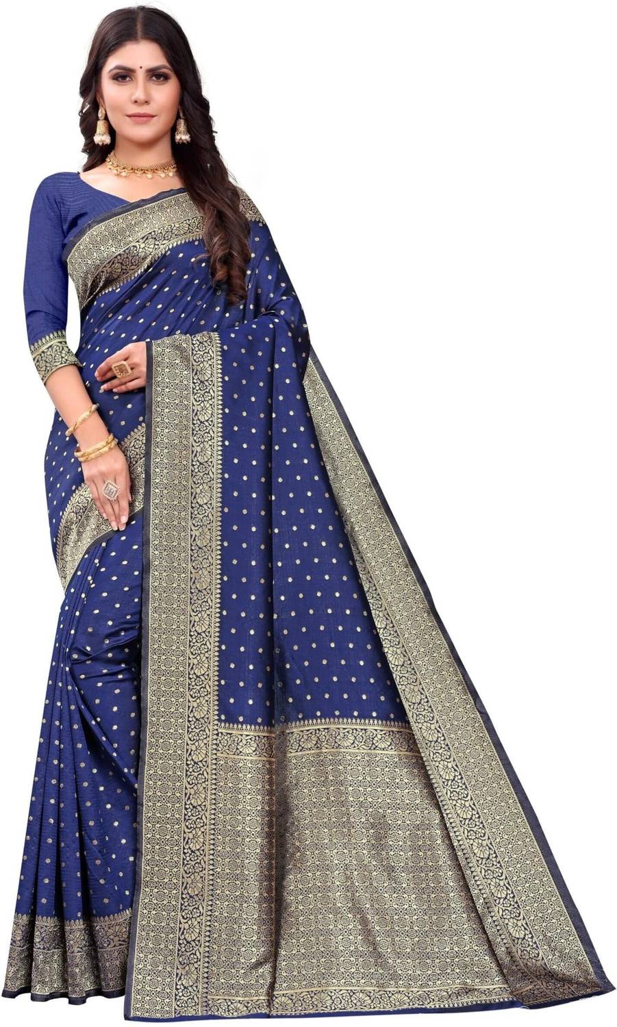 AVANTIKA FASHION Woven Kanjivaram Pure Silk, Art Silk Saree